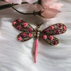 VINTAGE VTG Gold Tone Dragonfly Pin